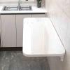 White Wall-Mounted Folding Table with Pull-Out Extension, 80 x 50 cm view 1
