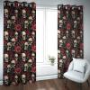TOANGWALL Modern Art Blackout Curtains with Skull and Red Rose, 2 Panels, W140 x H245 cm view 1