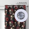 TOANGWALL Modern Art Blackout Curtains with Skull and Red Rose, 2 Panels, W140 x H245 cm view 4