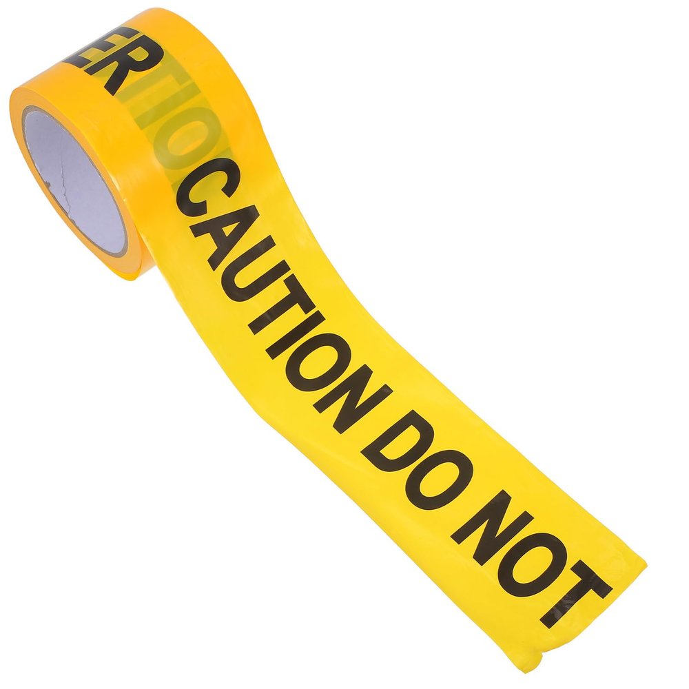 SOLUSTRE Yellow Crime Scene Barrier Tape, PE, 1 Roll, 100 m