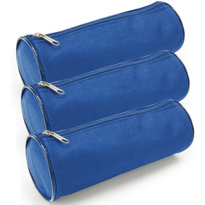 Waytex Set of 3 Round Pencil Cases, Blue, 21 cm