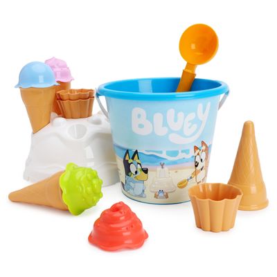 Toyland Bluey & Bingo 14-Piece Bucket and Shovel Set with Ice Cream Cones, Sand and Water Play, Beach Toy, Ages 2+