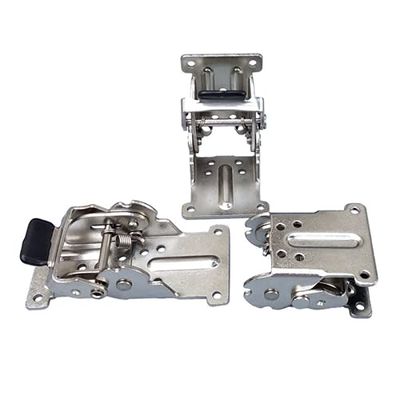 2 Hinges, 90°/180° Self-Locking Folding Hinges, Silver-Colored, for Table Legs, Furniture and Cabinets