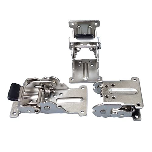 2 Hinges, 90°/180° Self-Locking Folding Hinges, Silver-Colored, for Table Legs, Furniture and Cabinets