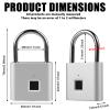 Silver Fingerprint Padlock, Weatherproof, USB-Rechargeable view 2