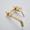 Brushed Brass Wall-Mounted Basin Faucet, 360° Swivel view 2