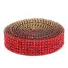 1 m Self-Adhesive Rhinestone Trim, Glittering Crystal Ribbon for DIY Crafts and Decorations, Red view 1