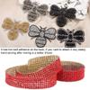 1 m Self-Adhesive Rhinestone Trim, Glittering Crystal Ribbon for DIY Crafts and Decorations, Red view 3