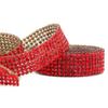 1 m Self-Adhesive Rhinestone Trim, Glittering Crystal Ribbon for DIY Crafts and Decorations, Red view 4
