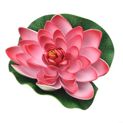Floating Pond Plants, Realistic Lotus Flowers, Water Decoration for Aquariums, Landscape Ponds and Swimming Pools (Pink)