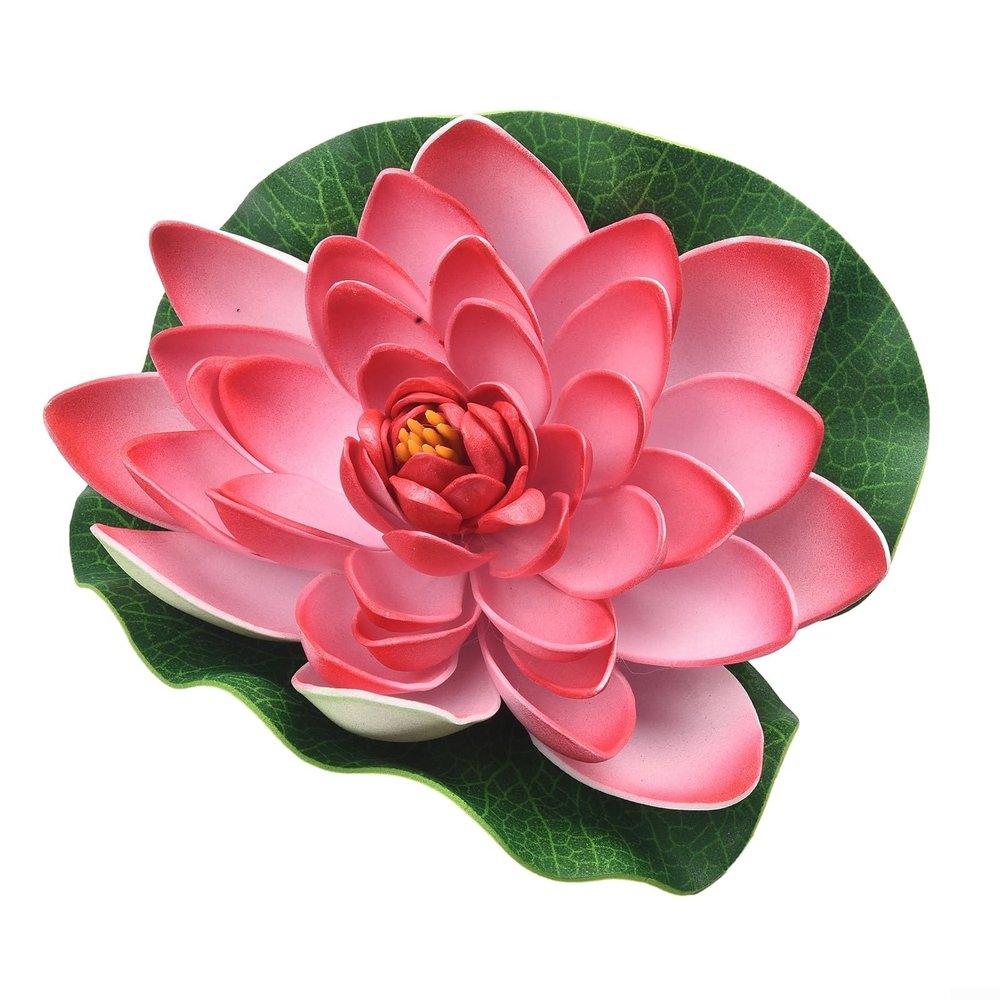 Floating Pond Plants, Realistic Lotus Flowers, Water Decoration for Aquariums, Landscape Ponds and Swimming Pools (Pink)