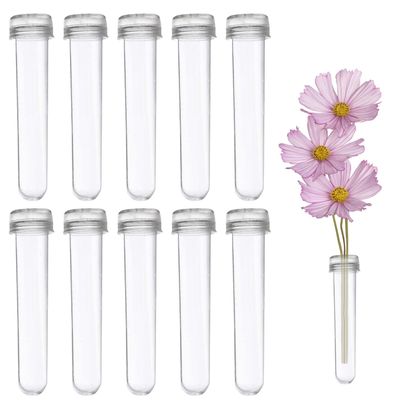 10-Pack Clear Plastic Flower Tubes with Lids