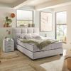 Stella Trading NAGOL A Box Spring Bed 120x200, Denim - Comfortable Bed with Storage Compartment and Premium 9-Zone Pocket Spring Duo Mattress - 145 x 114 x 214 cm (W/H/D) view 2