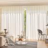 Bishilin Sheer Curtains, 2-Piece Set, 132 x 214 cm, Solid Color with Wave Pattern view 1