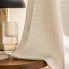 Bishilin Sheer Curtains, 2-Piece Set, 132 x 214 cm, Solid Color with Wave Pattern view 3