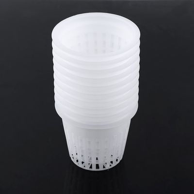 Sunicon 10-Pack Garden Net Cups with Slits, Reusable, Durable Net Pots for Hydroponics and Plant Growth, White