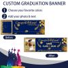 FAHOXUMR Personalized Graduation Banner, Class of 2026 Graduation Party Decor, Custom Banner Graduation Gift (240 x 80 cm, Blue) view 2