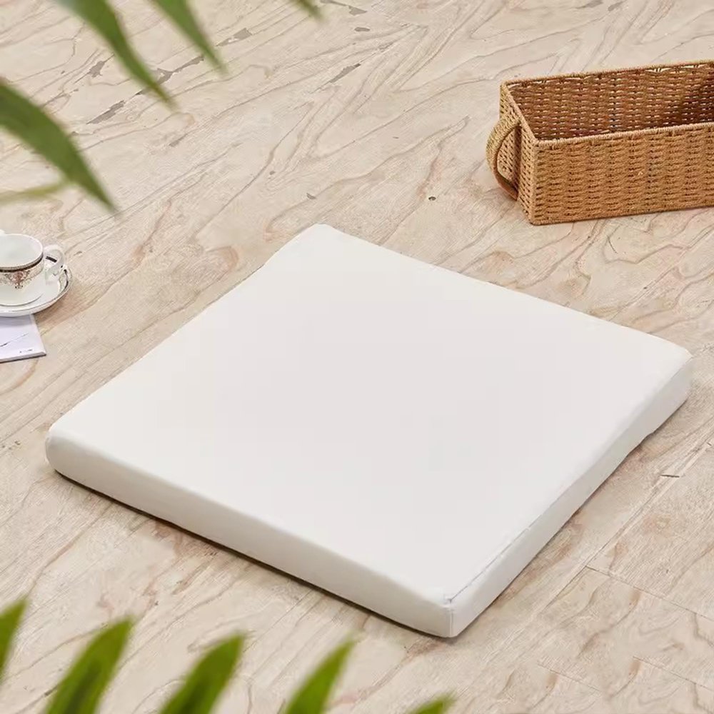 Square Chair Cushion with Zipper, Beige, 45 x 45 x 5 cm