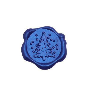 Self-Adhesive Wax Seals, 30 Pieces, Blue Christmas Design