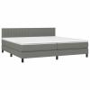 LAPOOH Box Spring Bed with Mattress, Dark Gray, 200 x 200 cm Fabric view 3