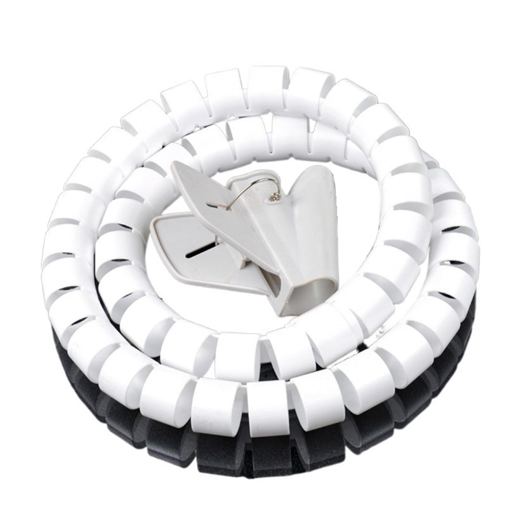 Spiral Cable Sleeve, 5 m, 42 mm Inner Diameter, White