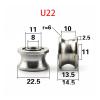 JASMKLX 5-Piece CNC TU22 8 mm V/U-Groove Pulley Bearing, T22, 8 × 22.5 × 14.5 × 13.5 mm view 3