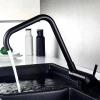 ZYCDP Fold-Down Kitchen Faucet, 360° Swivel Stainless Steel Window Faucet, Black view 1