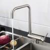ZYCDP Fold-Down Kitchen Faucet, 360° Swivel Stainless Steel Window Faucet, Black view 3