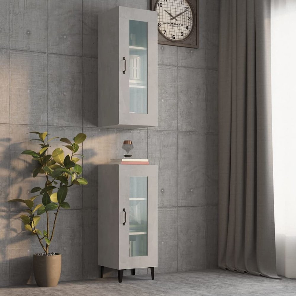 CIADAZ Wall Cabinet, Concrete Gray, 34.5 x 34 x 90 cm