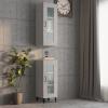 CIADAZ Wall Cabinet, Concrete Gray, 34.5 x 34 x 90 cm view 1