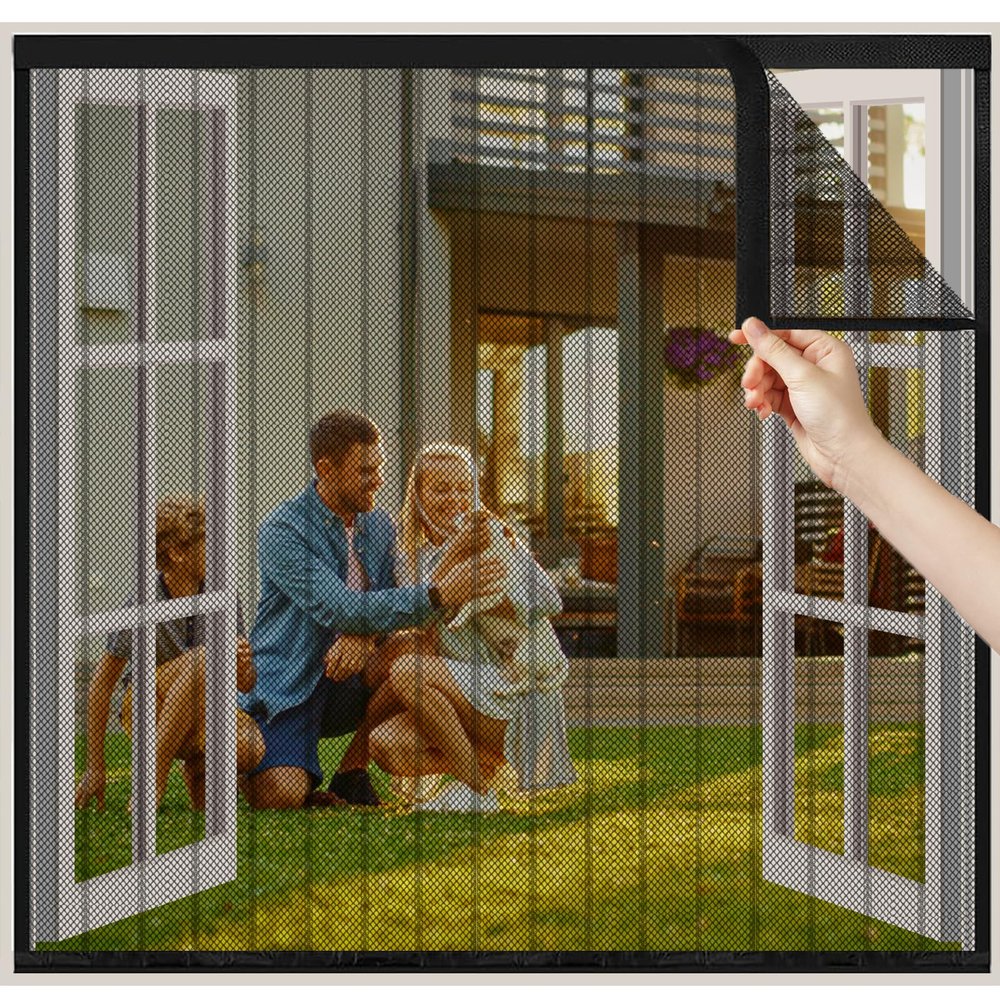 ZHZFSH Window Insect Screen, Mosquito Net, Black, 85 x 140 cm