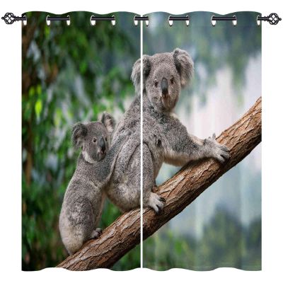 ANHOPE Koala Jungle Blackout Curtains, 2-Piece Set, 63 x 52 in