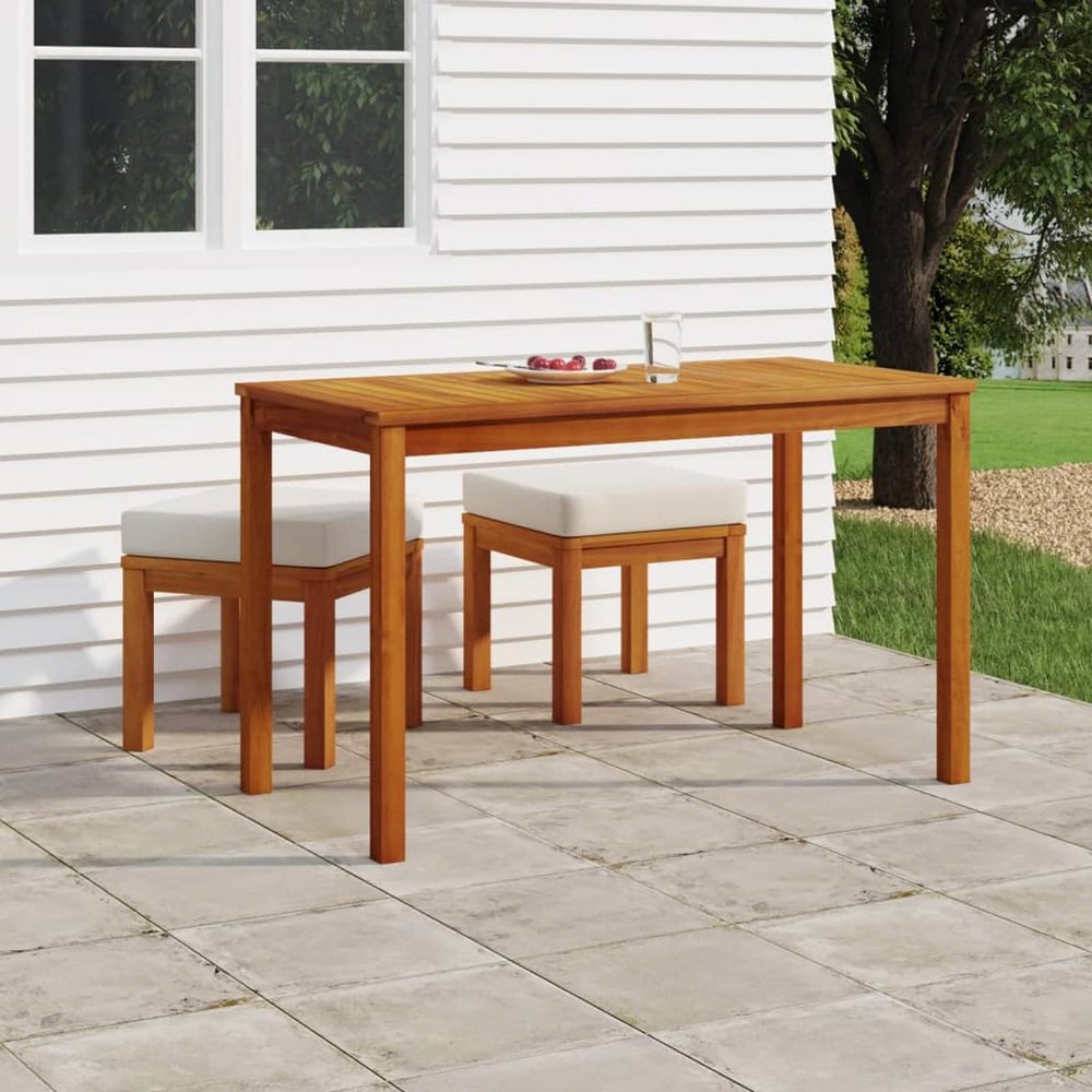 Iiaky 3-Piece Garden Dining Set with Cushions, Solid Acacia Wood - 319721