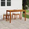 Iiaky 3-Piece Garden Dining Set with Cushions, Solid Acacia Wood - 319721 view 1