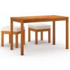 Iiaky 3-Piece Garden Dining Set with Cushions, Solid Acacia Wood - 319721 view 2
