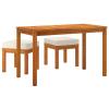 Iiaky 3-Piece Garden Dining Set with Cushions, Solid Acacia Wood - 319721 view 3