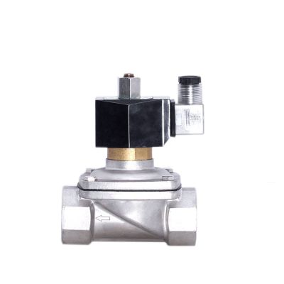 1-1/4" Normally Open Stainless Steel Solenoid Valve with LED Indicator, 24V 12V 220V 110V (BSP-380VAC-VITON-SEAL)
