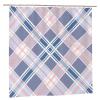 Mexpekil Waterproof Pink and Gray Plaid Shower Curtain, 72 x 72 in, with 12 Plastic Hooks view 2
