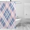 Mexpekil Waterproof Pink and Gray Plaid Shower Curtain, 72 x 72 in, with 12 Plastic Hooks view 3