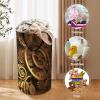 NQLYUT Large Freestanding Laundry Hamper with Steampunk Gears, Collapsible view 3