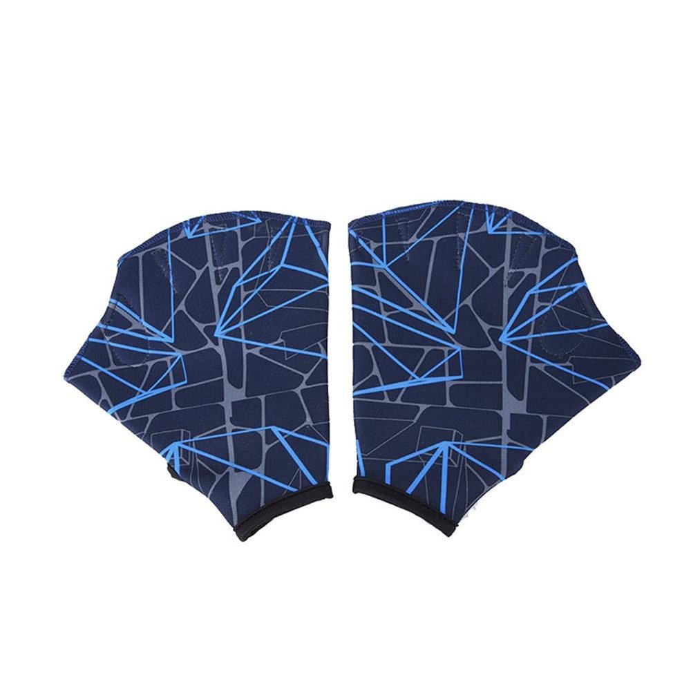 JTLB Swim Gloves, Improve Upper-Body Strength and Propulsion in Water, Nylon, Blue, S