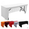 White Stretch Spandex Tablecloth for 5 ft Tables, 152 × 76 × 76 cm view 2