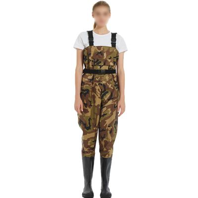 XZLZMYP Men's and Women's Chest Waders with Boots, Chest Pocket, Adjustable Straps, Nylon, Waterproof, Slip-Resistant, C, 45