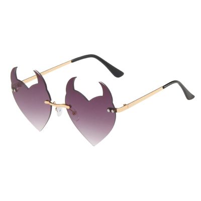 Women's Festival Sunglasses, Rimless Heart-Shaped Irregular Party Accessories