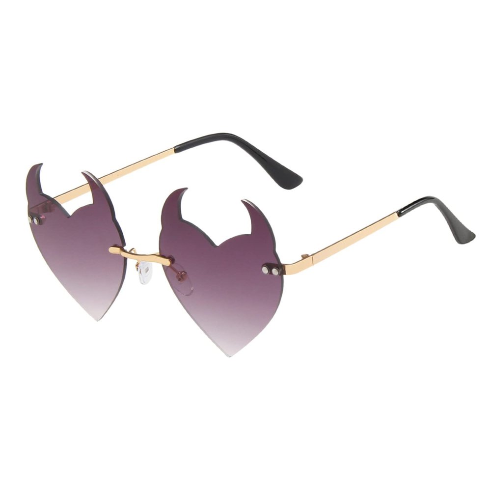 Women's Festival Sunglasses, Rimless Heart-Shaped Irregular Party Accessories