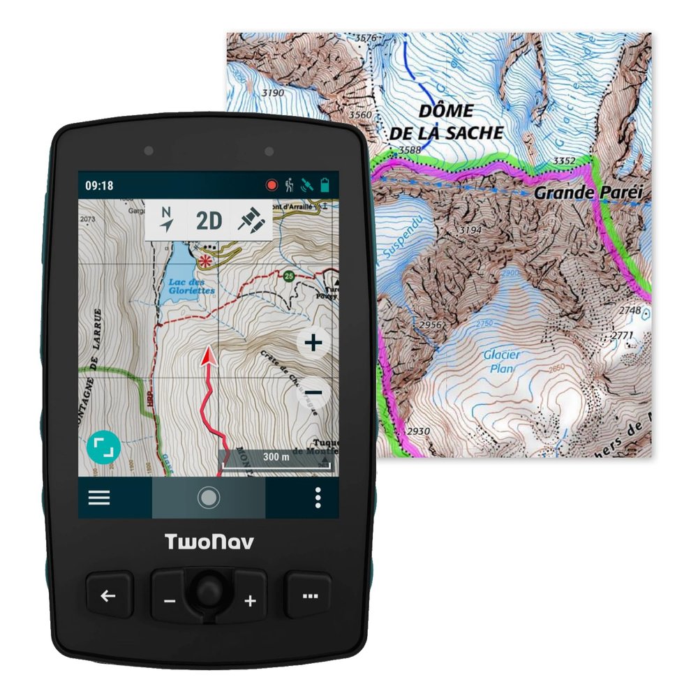 TwoNav Aventura 2 Plus GPS with France IGN Topo Map, 3.7 in., Turquoise