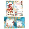 Limonia 12 Invitations for a 5th Birthday Party, Unisex Kids' Design, with Envelopes, Gift Bags, Stickers, Bookmarks, Notepads & Tic-Tac-Toe Games view 2