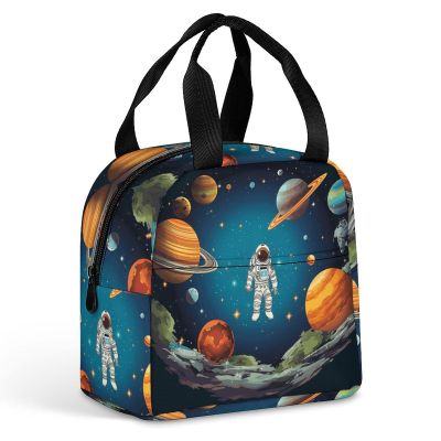 YKUDBN Space Rocket Astronaut Insulated Lunch Bag
