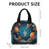 YKUDBN Space Rocket Astronaut Insulated Lunch Bag view 2