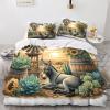 PAZZK Donkey 3D Microfiber Duvet Cover Set, 3-Piece, Zipper, Double (200 x 200 cm) view 3